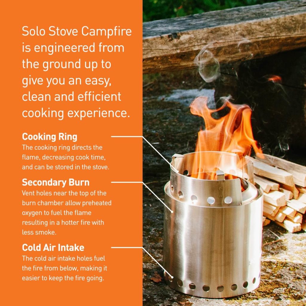 Solo Stove Campfire 2 Pot Set Combo - 4+ Person Wood Burning Camping Stove